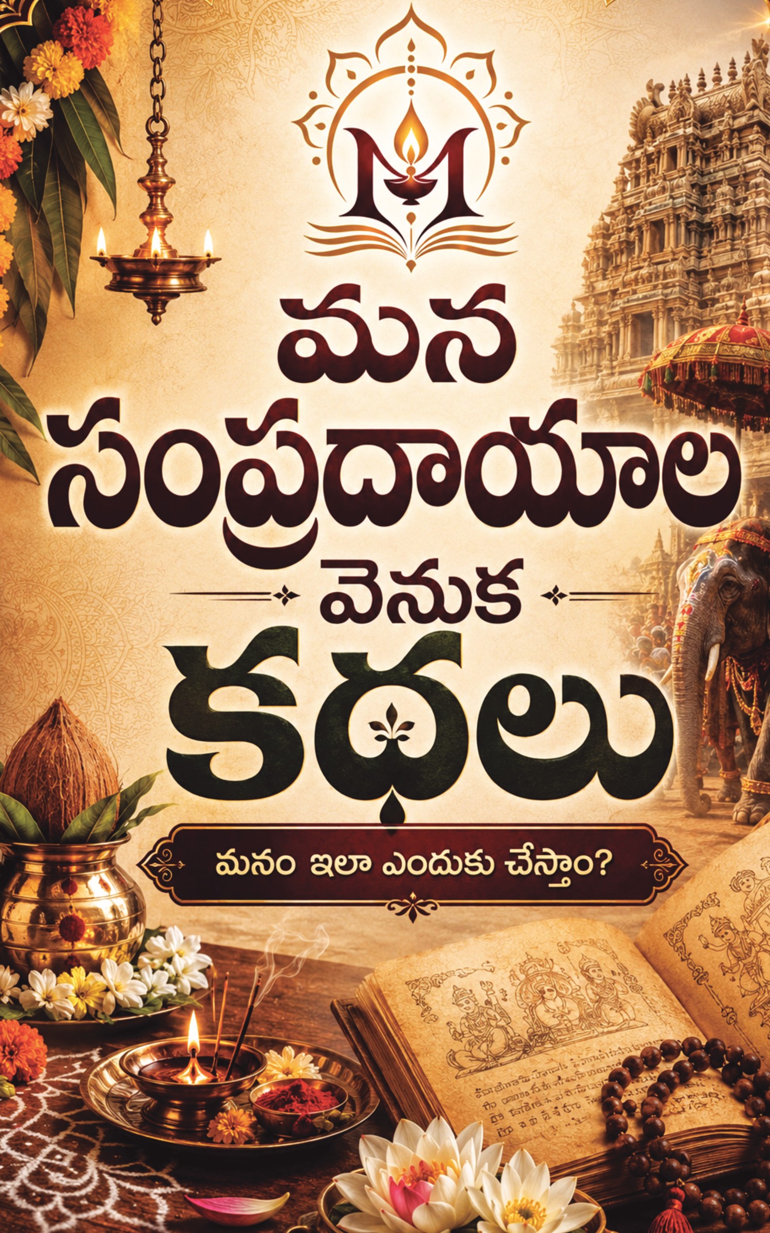 మన సంప్రదాయాల వెనుక కథలు తెలుగు పుస్తకం ముఖచిత్రం