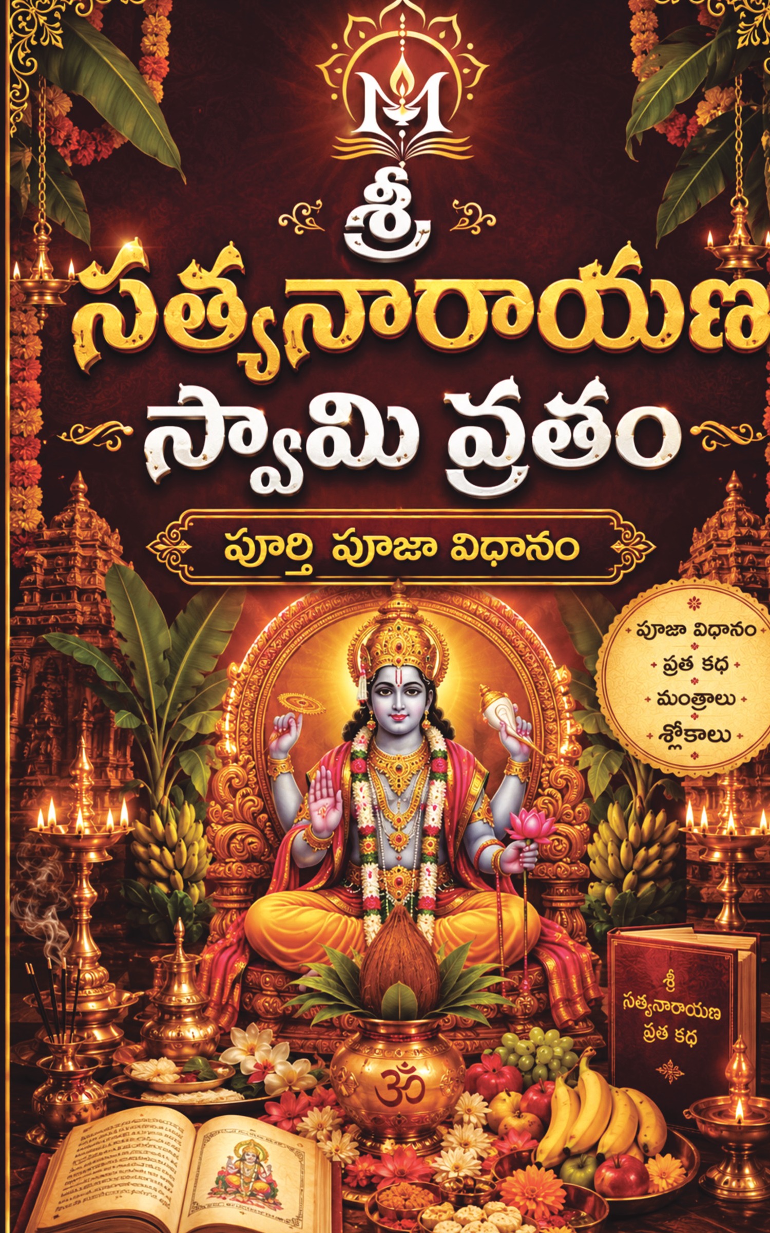 శ్రీ సత్యనారాయణ స్వామి వ్రతం తెలుగు పుస్తకం ముఖచిత్రం